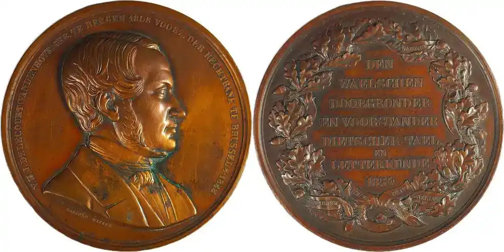 Belgium Historical medal 1854 Ehrung für Ferdinand Delecourt Vandenhove für seinen Einsatz VF - Direkt ab Werk