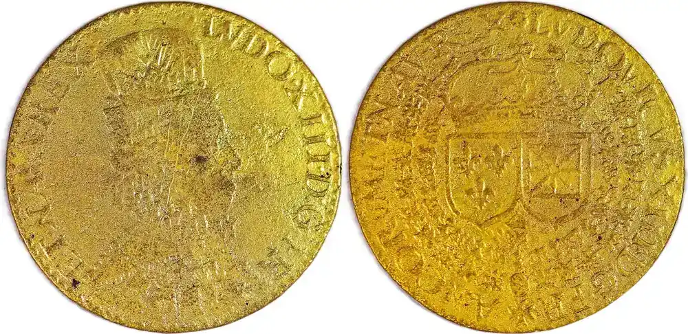 France / Nuremberg Jeton Louis XIII with the Coats of arms , Gilded VF- | Sehr gut bewertet