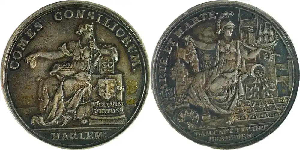 Netherlands Historical medal 1740 Ratsjeton der Stadt Haarlem EF | Fast ausverkauft