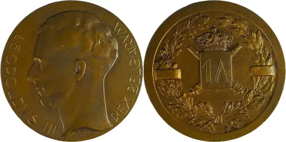 Werkspreis - Belgium Historical medal 1836-1936 Leopold III – Hundertjähriges Jubiläum des 1. Artillerie-Regiments – RAV EF