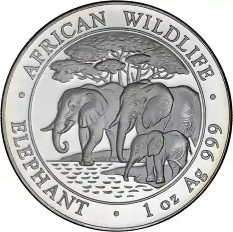 Bestseller | 1 Unze Silber 2013 Somalia Elefant