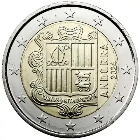 Deal | Andorra 2 Euro 2024 Kursmünze Staatswappen