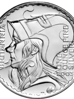 Brandneu - 1 Unze Silber 2003 Britannia – Großbritannien 2 Pounds