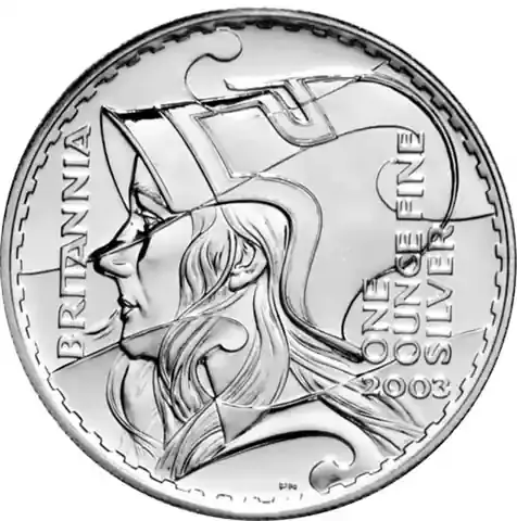 Brandneu - 1 Unze Silber 2003 Britannia – Großbritannien 2 Pounds