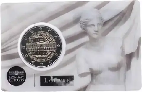 Ausverkauf - Frankreich 2 Euro 2025 Louvre Museum – CoinCard- Venus von Milo