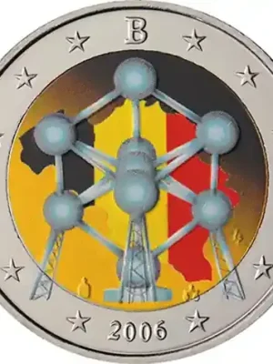 Gleich bestellen - Belgien 2 Euro 2006 Farbmünze Atomium Brüssel