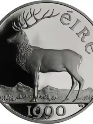 Irland 5 Ecu 1990 Silber PP – Hirsch - Top-Preis