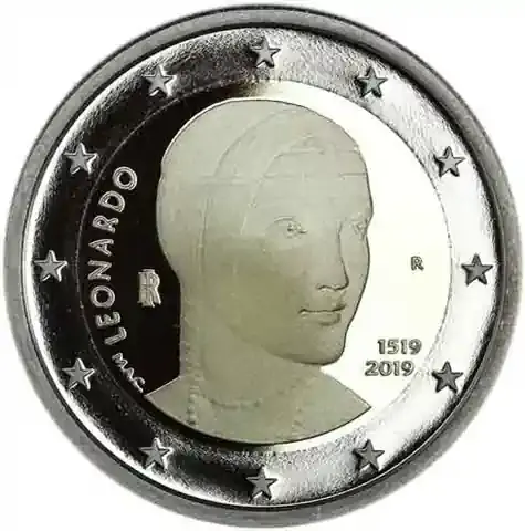 Italien 2 Euro 2019 PP 500. Todestag von Leonardo da Vinci | Qualitätsprodukt