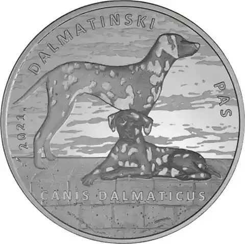 1 Unze Silber 2021 Dalmatiner – Kroatien 10-Kuna (vor Euro) - Begrenztes Angebot