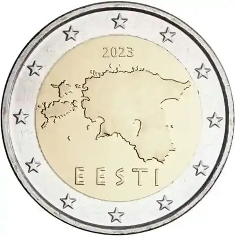 Schnäppchen | Estland 2 Euro 2023 Kursmünze – Landkarte