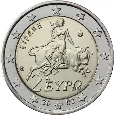 Nur noch wenige - Griechenland 2 Euro 2002 Europa auf dem Stier – Münzzeichen S