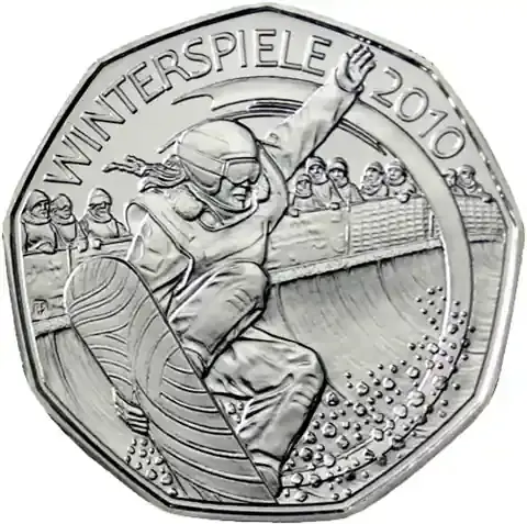 Nur diese Woche | Österreich 5 Euro Silber 2010 Winterspiele Vancouver, Snowboard