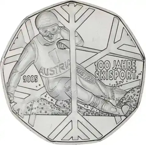Österreich 5 Euro Silber 2005 – 100 Jahre Skisport - Zertifiziert