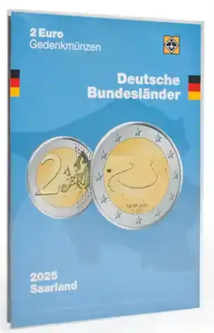 Bestellbar - Leuchtturm-372431 Münzkarte für 2-Euro-Gedenkmünzensatz Saarschleife 2025