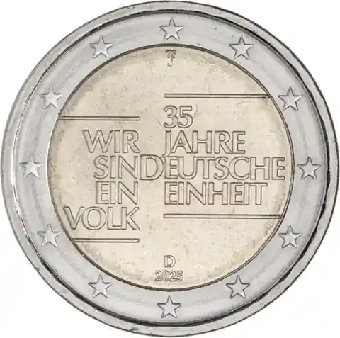 Endet bald - Deutschland 2 Euro 2025 Deutsche Einheit Münzzeichen J