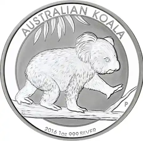 Jetzt neu - 1 Unze Silber 2016 Koala – Australien 1 Dollar (Perth Mint) Koalabär