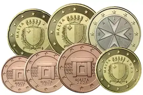 Zertifiziert - Malta 1,88 Euro 2025 – Kleinmünzensatz 1 Cent – 1 Euro