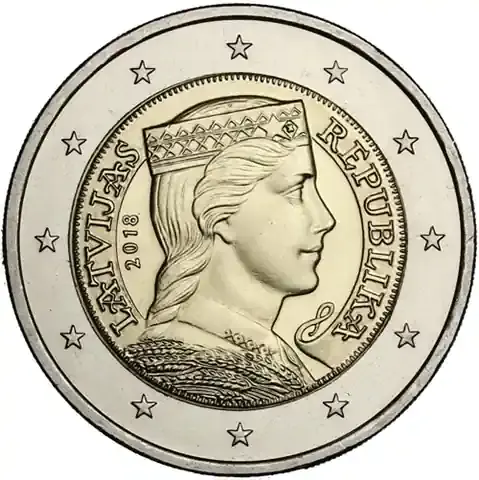 Neu - Lettland 2 Euro 2018 – Kursmünze – Trachtenmädchen Milda