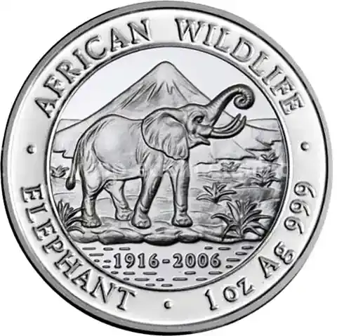 1 Unze Silber 2006 Elefant – Somalia 1000 Shilling Silbermünze | Auf Lager