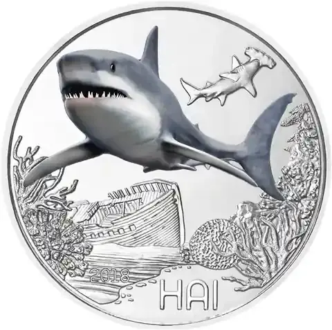 Österreich 3 Euro 2018 Hai – Glow in the Dark - Nur noch wenige