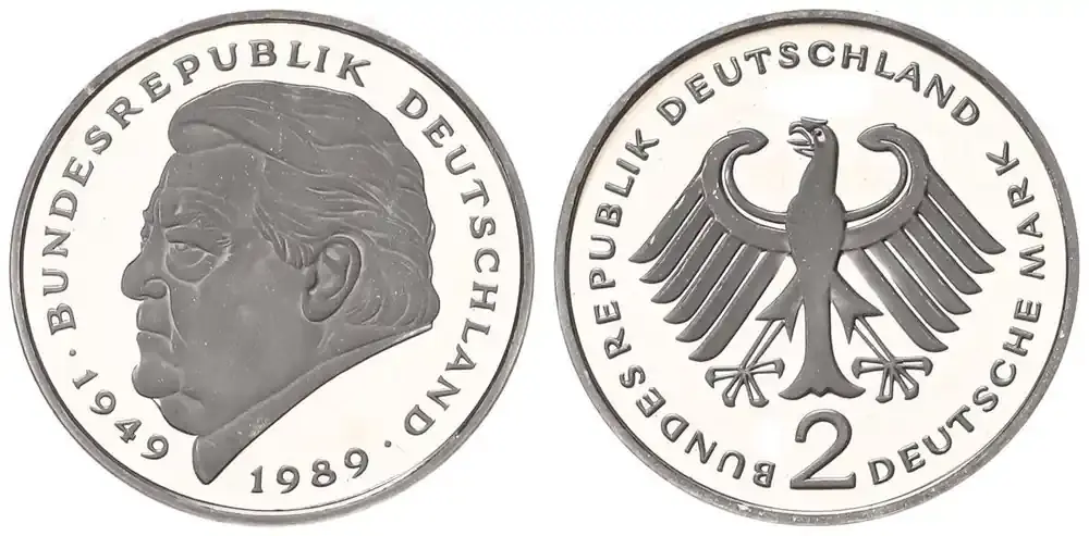 Deutschland / Markwährung 1997 G 2 DM Strauß J.450 besondere Erhaltung Polierte Platte, PP,(proof) - Begrenztes Angebot