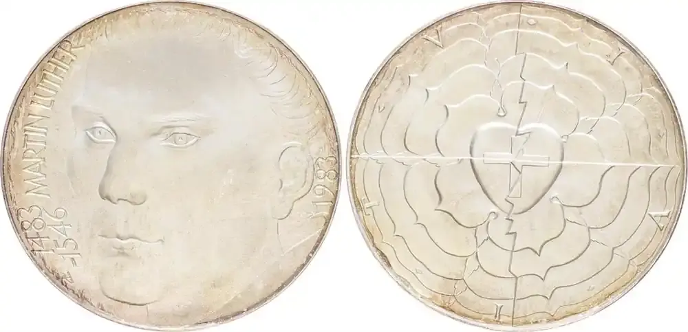 Deutschland 1983 500 Jahre Geburtstag offizielle Gedenkmedaille in Silber prägefrisch, schöne Tönung | Online bestellen