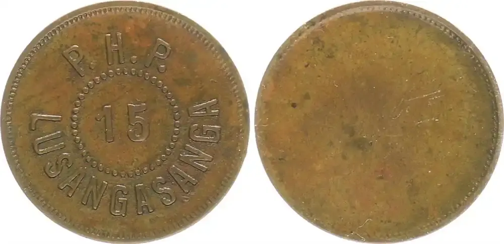 Zertifiziert - Kolonien Deutsch-Ostafrika 15 Heller o.Jahr Lusangasanga Plantage Plantagengeld Patina, ss-vz
