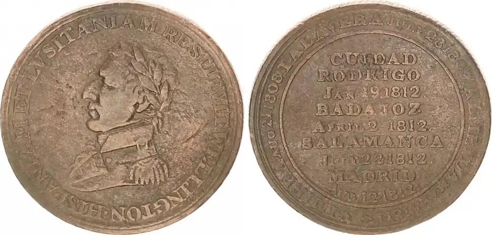 Medaille Napoleonische Kriege 1813 Spanien Medaille/Jeton o. J., Wellington Siege in Spanien, Napoleonische Kriege fast ss - Bestseller