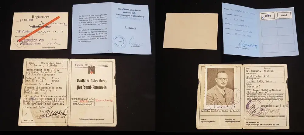 3. Reich Konvolut 1.8.1945 DRK Personal-Ausweis eines Doktors gebraucht | Sofort bestellen