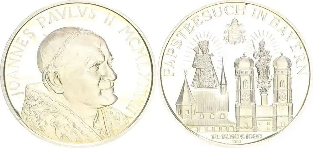 Premium - Deutschland 1980 Medaille Papst Johannes Paul II. PP