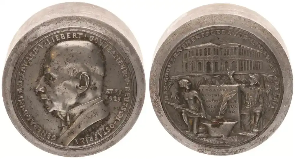 Bestellbar | Deutschland – Weimar – DOA Paar Prägestempel (Patritzen) Avers und Revers 1925 Prägestempel von Karl Goetz zu Deutsch-Ostafrika, Vorderseite und Rückseite vz