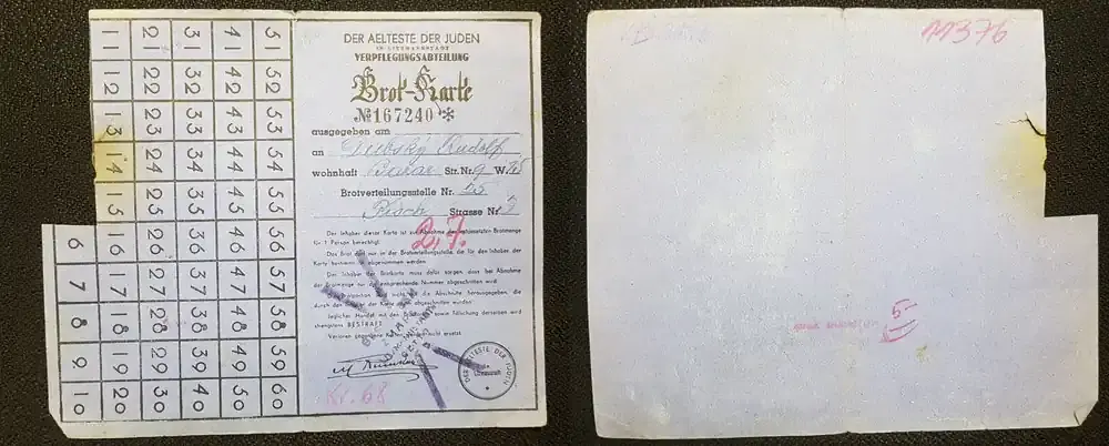Deutschland / Polen / Getto Litzmannstadt Getto Litzmannstadt Brotkarte mit Abschnitten N°167240 gebraucht - Sofort bestellen