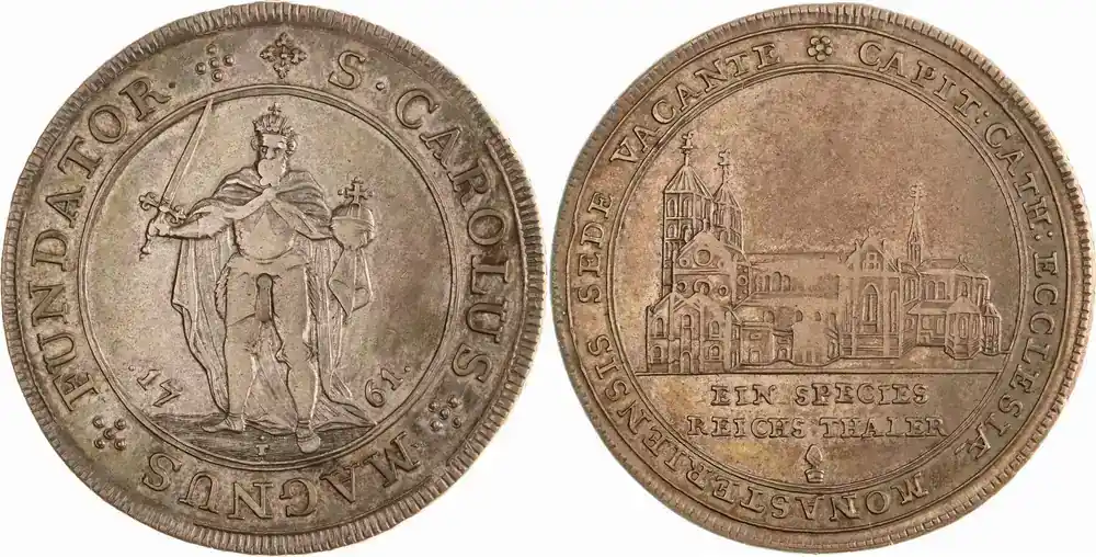 Nur begrenzt verfügbar | Münster, Bistum Taler Sedisvakanz 1761. Sehr schön