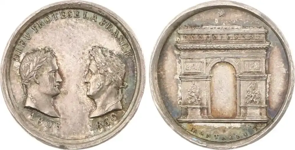Schneller Versand | Frankreich Silbermedaille Medaillen Napoleons I. Vorzüglich