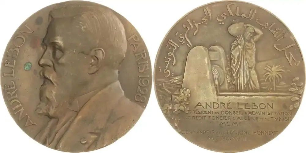 Algerien Bronzemedaille 1928 Französische Besetzung 1830-1962. Kl. Flecken, kl. Randfehler, sehr schön – vorzüglich - Sehr gut bewertet