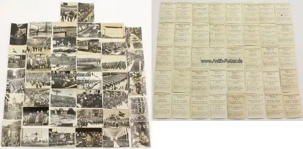Sonderpreis | Drittes Reich / Nürnberg 1933 40 Sammelbilder für Sammelbilderalbum Parteitag der N.S.D.A.P. / Deli 2-3