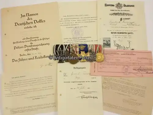 Allenstein / Arys / Kreis Johannisburg 1936-1938 Ordensspange und Urkunden des Gendarmarie-Obermeister Friedrich Trinogga 1-2 / 2-3 | Neues Produkt