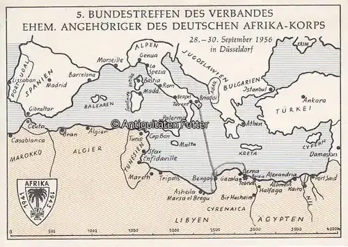 Sehr gut bewertet - Düsseldorf 1956 Ansichtskarte / Postkarte / 5. Bundestreffen des Verbandes ehem. Angeh. des .. 2-3