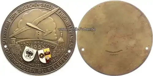 Oerlinghausen/Bielefeld 1953 Plakette/ADAC/Sternfahrt zum Deutschen-Segel-Flug-Wettbewerb 2 | Sofort kaufen