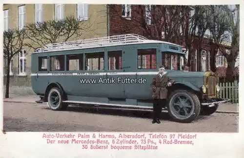 Albersdorf/Meldorf O.J. Werbekarte / Mercedes-Benz / Auto-Verkehr Palm & Harms,Albersdorf,Telefon 97 Meldorf 2 - Nur noch heute
