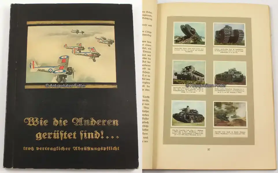 Drittes Reich 1934 Sammelbilder-Album / Wie die Anderen gerüstet sind!… trotz vertraglicher … 2-3 | Hammerpreis