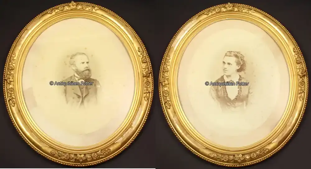 München / Landsberg (Lech) 1869 Parr Portraits / Benno Bergmayer mit Berta Bergmayer geb. Meßmer 2-3 - Sonderpreis
