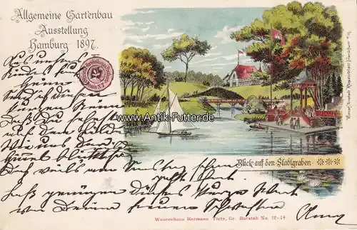 Jetzt zugreifen - Ansichtskarte/Postkarte/Litho/Allgemeine-Gartenbau Ausstellung Hamburg 1897./… 1-2