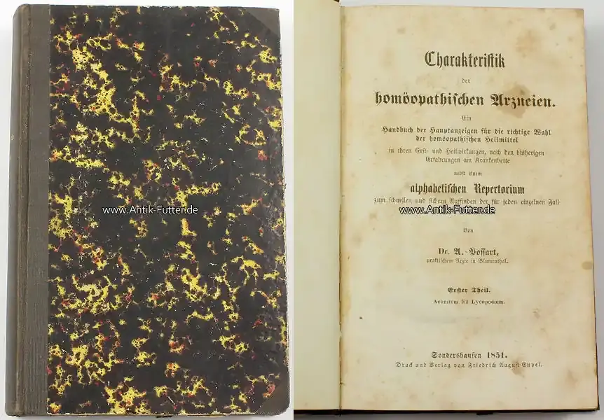 Kundenfavorit - Sondershausen 1851 Dr. A. Possart / Charakteristik der homöopathischen Arzneien. 3