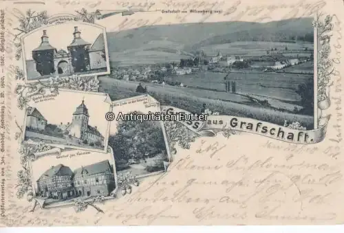 Geprüfte Qualität | Grafschaft / Schmallenberg 1902 Ansichtskarte / Postkarte / Gruss aus Grafschafe / Kloster – Grafschaft(Thor.).. 2