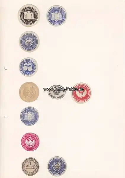 Aussig / Görlitz / Elberfeld / Darmstadt O.J. 11 Siegelmarken / Verschlussmarken / Eisenbahn / Königliche Eisenbahn-Direction 2-3 | Preiswert