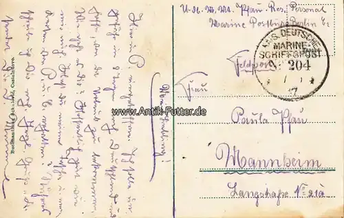 Begrenztes Angebot | Deutsches Reich/Pola/Dobrota 1917 Ansichtskarte/Feldpost/mit Stempel Kais. Deutsche Marine-Schiffspost No. 204 2-3