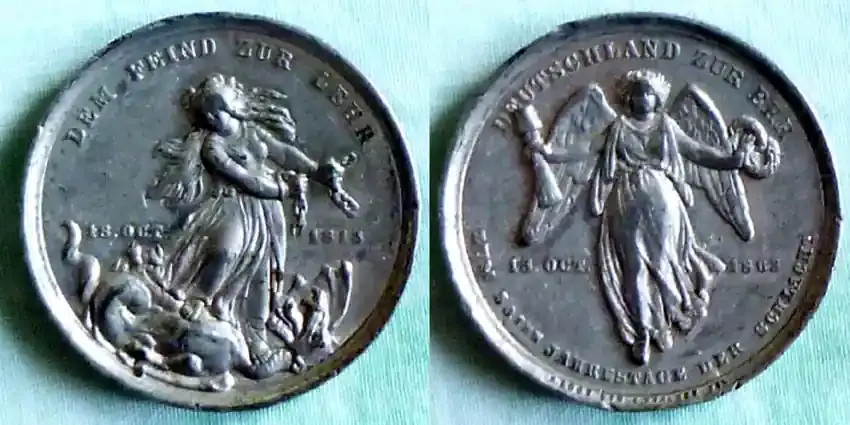 Günstig - ALLEMAGNE Medaille 39 mm 1863 Leipzig, Stadt Auf die 50-Jahrfeier der VölkerschlachtMedaille ss+