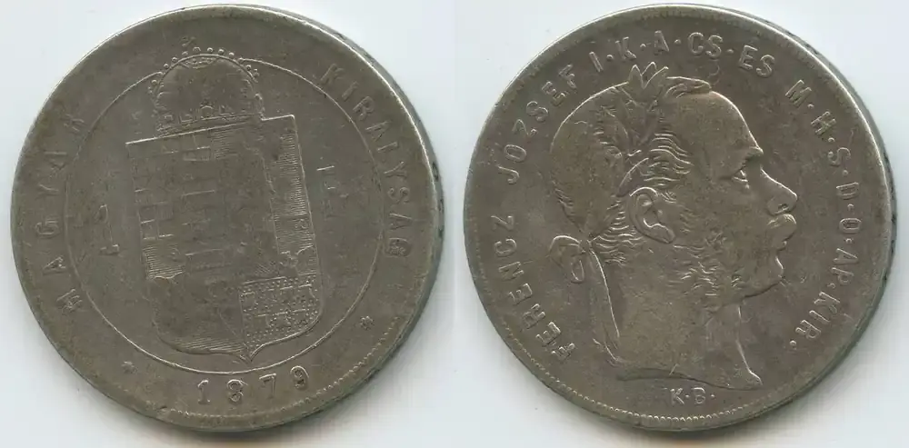 Österreich-Ungarn Kaiserreich 1 Forint Silber (1 Florin, Frt. ) 1879 KB Kremnitz M 8287 – Kaiser Franz Josef 1848-1916 Hungary Schön – Sehr schön | Herstellerpreis