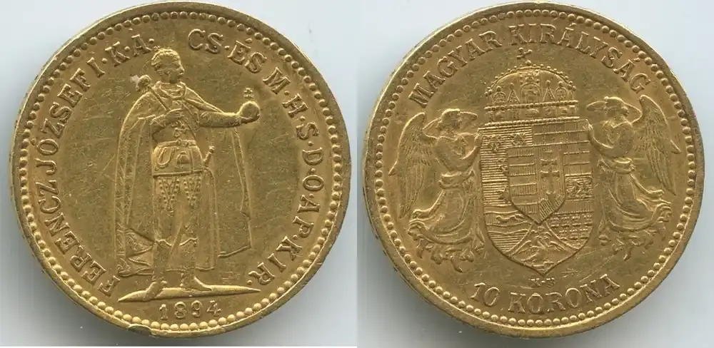 Österreich Ungarn Kaiserreich 10 Korona Gold 1894 KB M 5449 – Kaiser Franz Joseph 1848-1916 Austria Hungary Sehr Schön – Vorzüglich - Top-Qualität